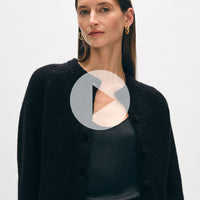 Merino Cashmere Bouclé Cardigan