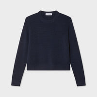 Cashmere Rib Trim Crewneck