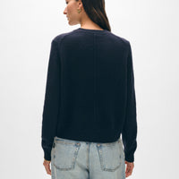 Cashmere Rib Trim Crewneck