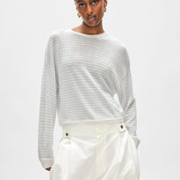 Superfine Cashmere Striped Sweatshirt