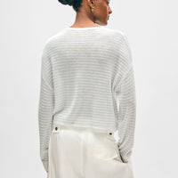 Superfine Cashmere Striped Sweatshirt