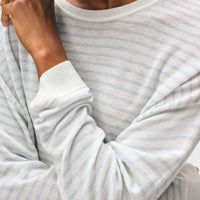 Superfine Cashmere Striped Sweatshirt