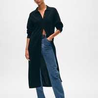 Cashmere Collared Duster Cardigan