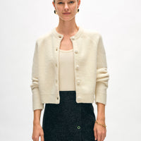 Merino Cashmere Bouclé Cardigan