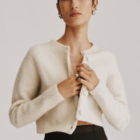 Merino Cashmere Bouclé Cardigan
