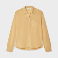 Cashmere Embroidered Trim Button Down Shirt