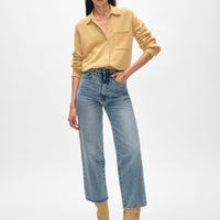 Cashmere Embroidered Trim Button Down Shirt