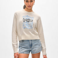 Cashmere Sardine Embroidered Crewneck