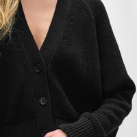 Linen Blend Ribbed Cardigan