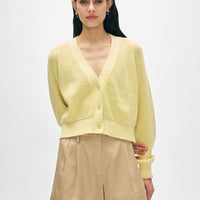 Linen Blend Ribbed Cardigan