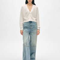 Linen Blend Ribbed Cardigan