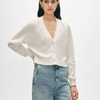 Linen Blend Ribbed Cardigan
