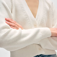 Linen Blend Ribbed Cardigan