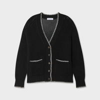 Cotton Blanket Trim Cardigan