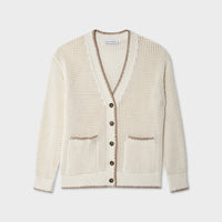 Cotton Blanket Trim Cardigan