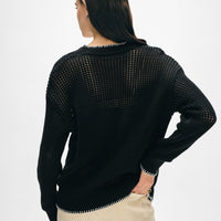 Cotton Blanket Trim Cardigan