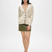 Cotton Blanket Trim Cardigan