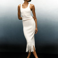 Ribbed Fringe Skirt