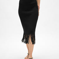 Ribbed Fringe Skirt
