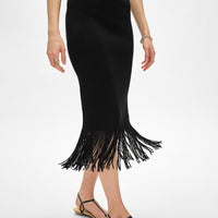 Ribbed Fringe Skirt