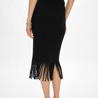 Ribbed Fringe Skirt