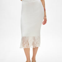 Ribbed Fringe Skirt