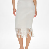 Ribbed Fringe Skirt