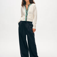 Lofty Cotton Crochet Trim Cardigan