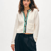 Lofty Cotton Crochet Trim Cardigan