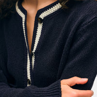 Lofty Cotton Crochet Trim Cardigan
