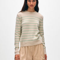 Cashmere Striped Crewneck