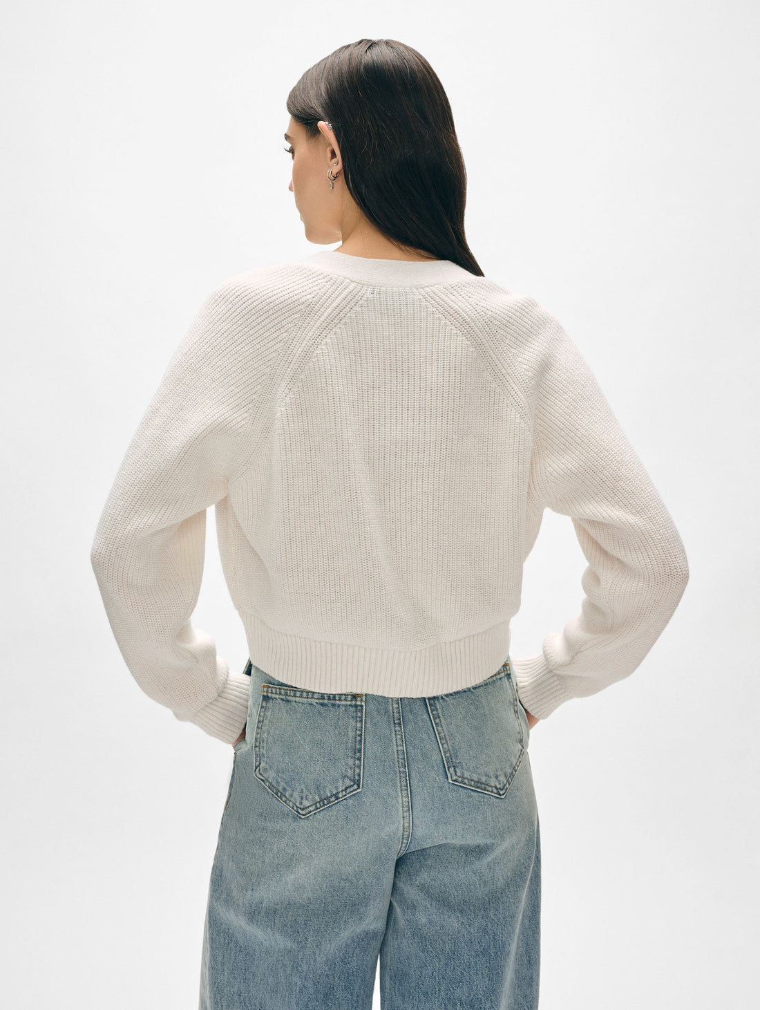 Linen Blend Ribbed Cardigan