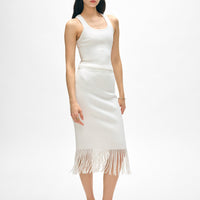 Ribbed Fringe Skirt