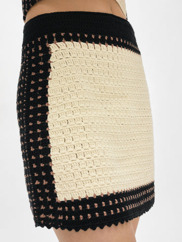 Hand-Crochet Cotton Mini Skirt